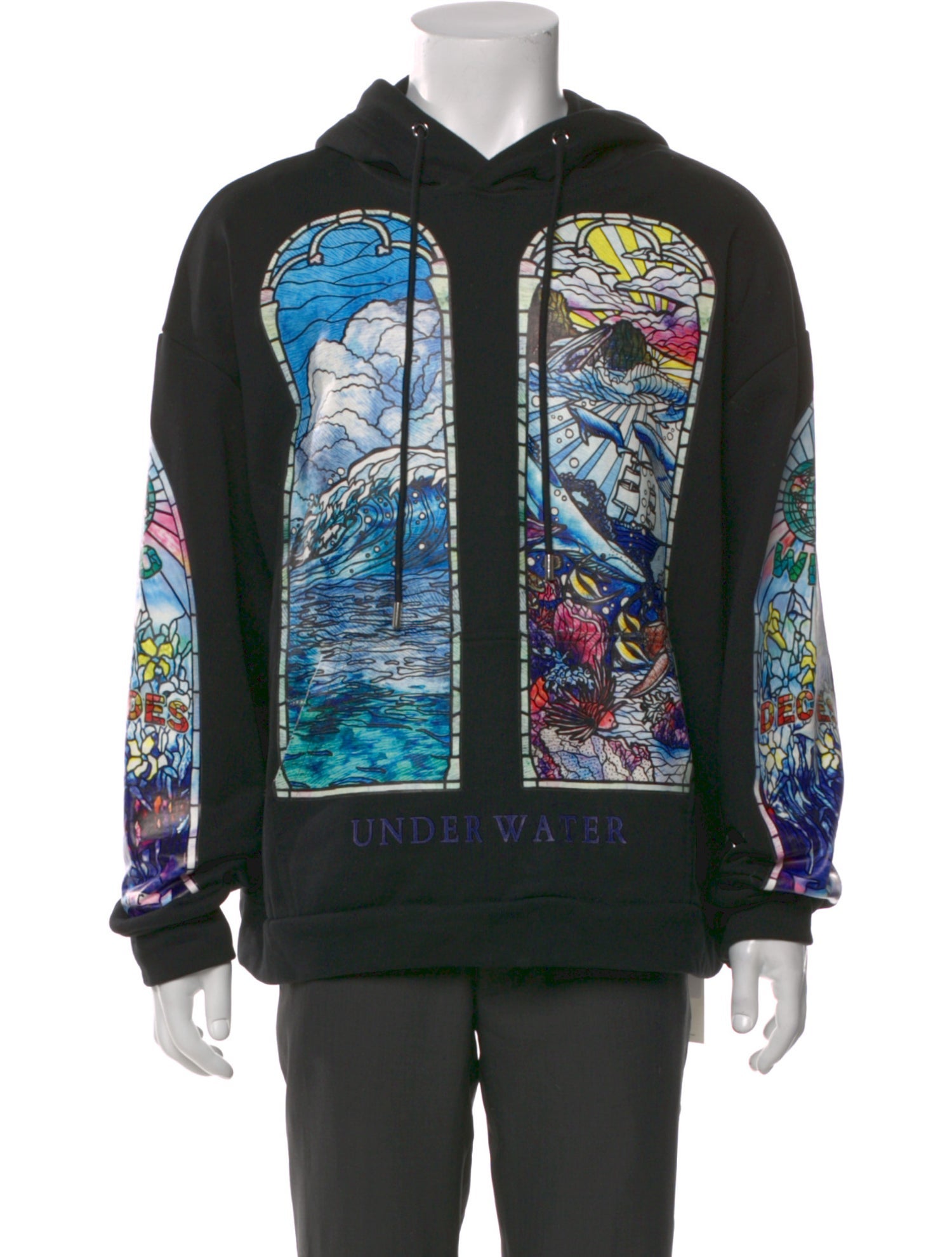 Who Decides War Graphic Print Crew Neck Hoodie