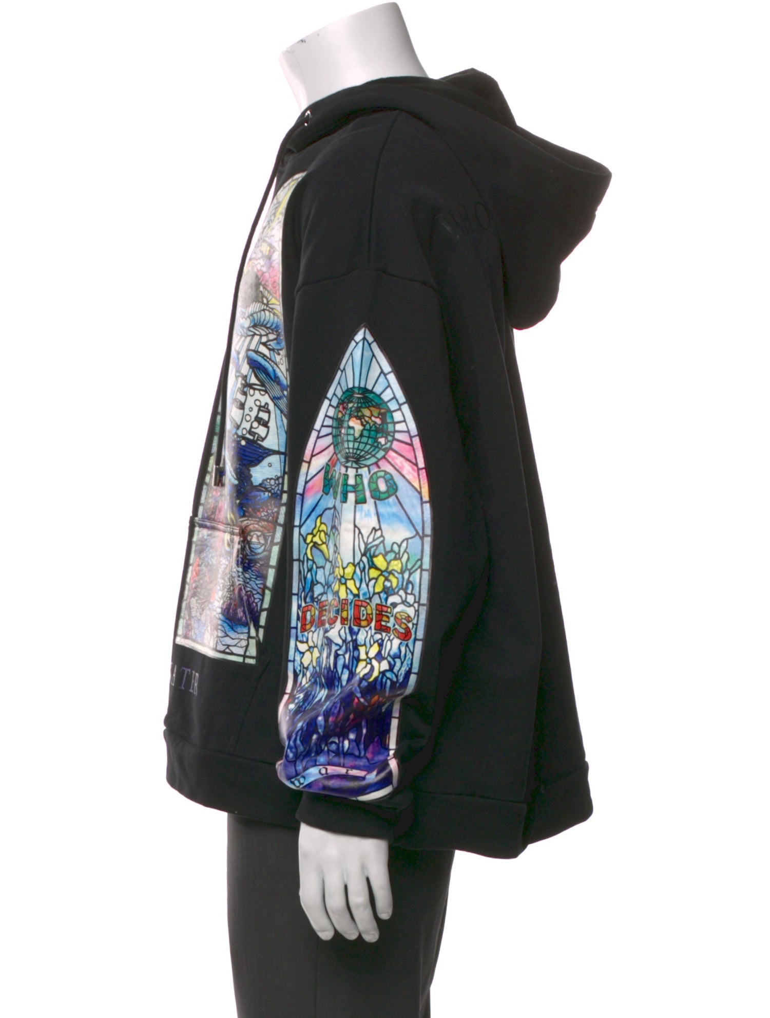 Who Decides War Graphic Print Crew Neck Hoodie