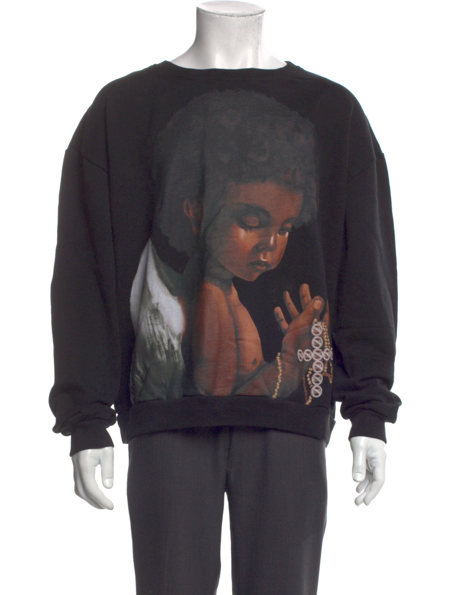 Who Decides War Graphic Print Crew Neck Sweatshirt