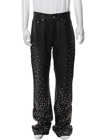 Pre-owned Who Decides War Leather Pants In Black