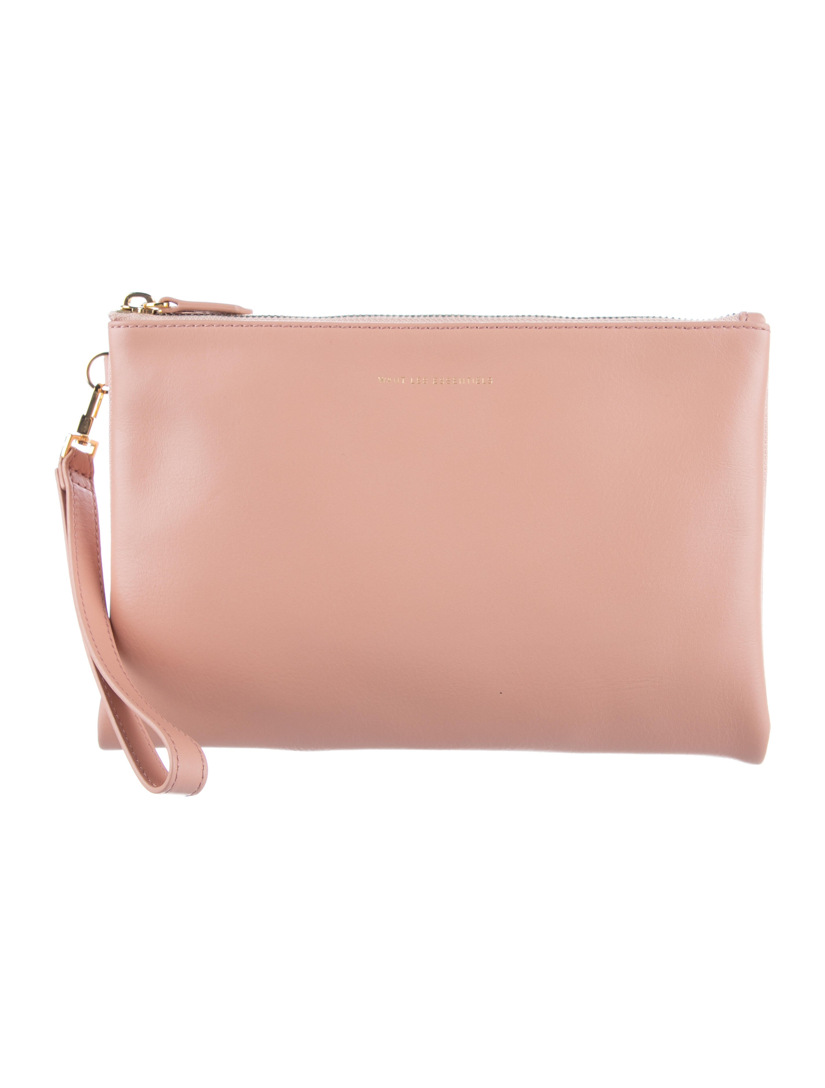 WANT Les Essentiels Pink leather cosmetic bag Pink Cosmetic Bags