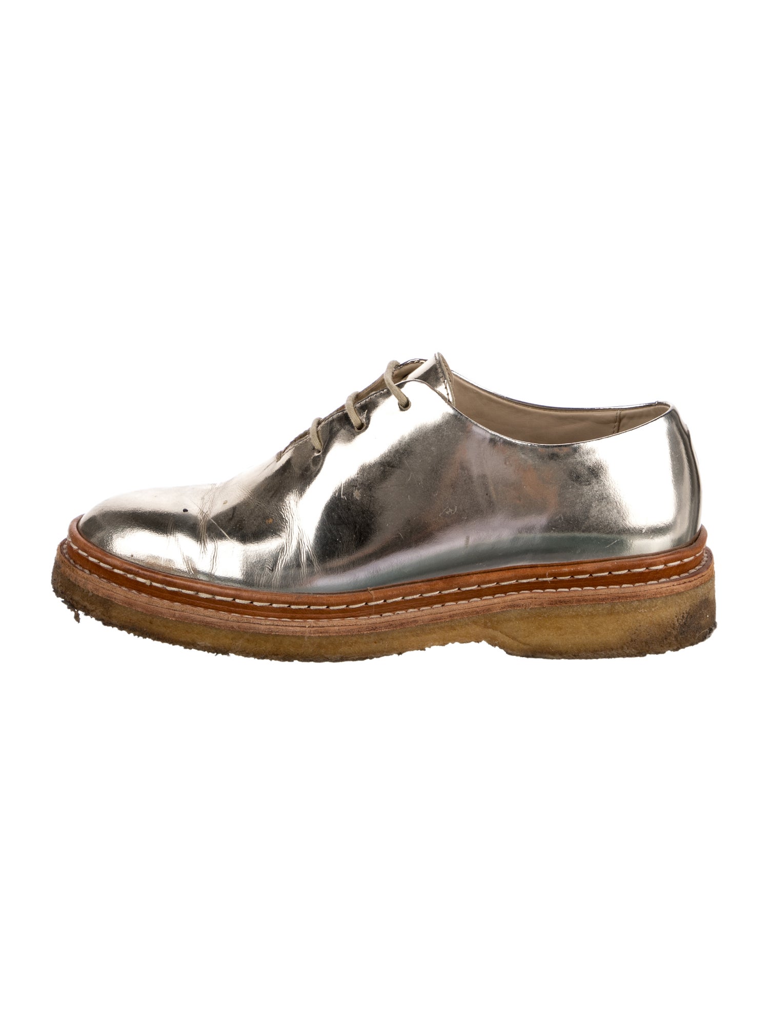 WANT Les Essentiels Patent Leather Colorblock Pattern Oxfords