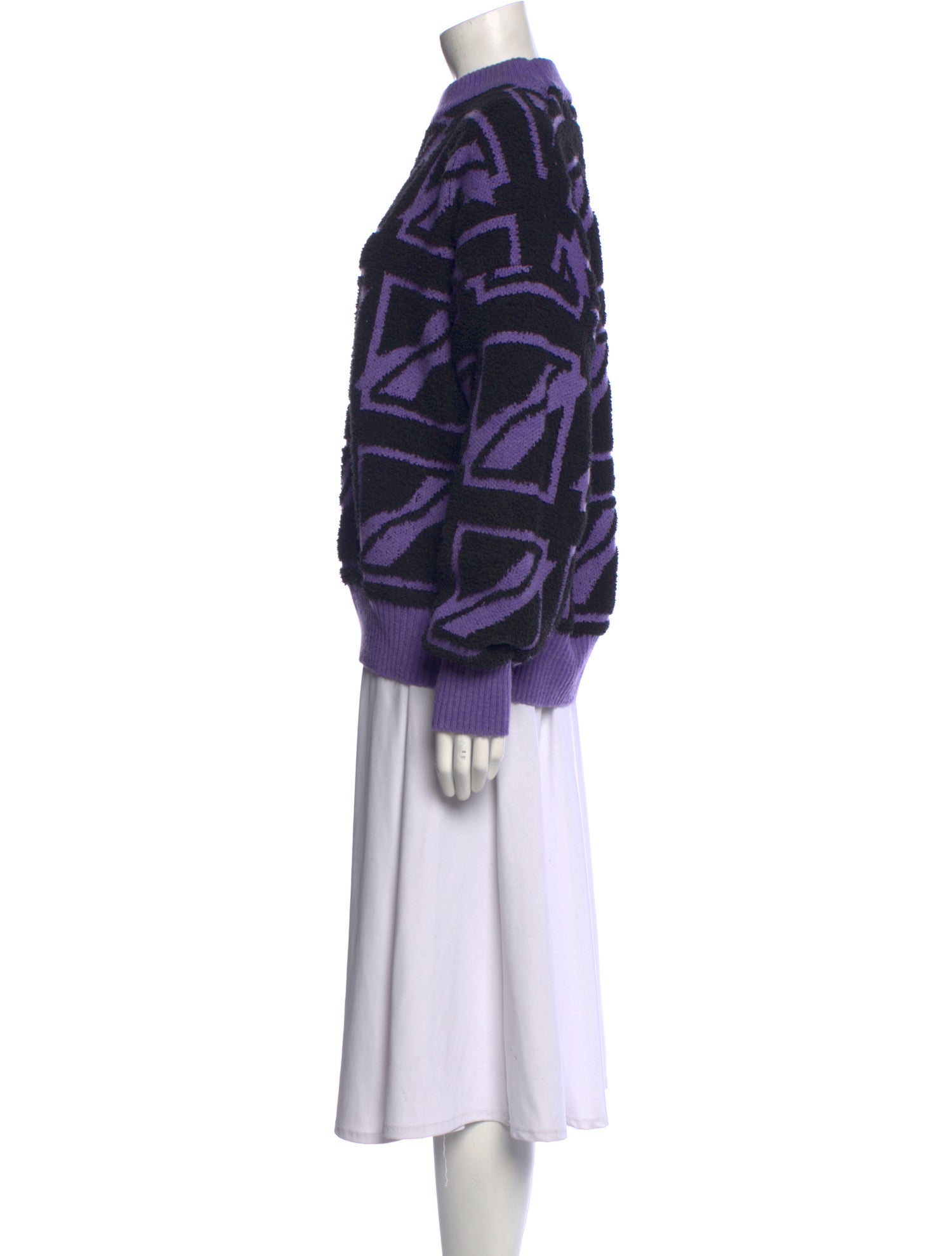 We11Done Printed Mock Neck Sweater