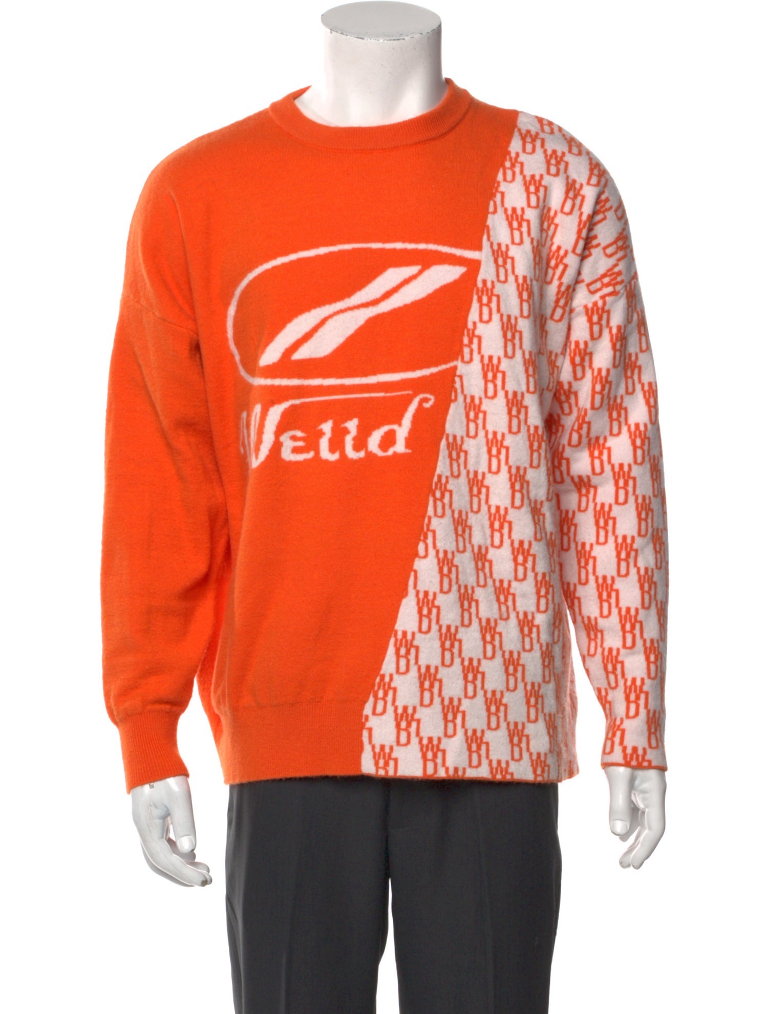 We11Done Printed Crew Neck Pullover