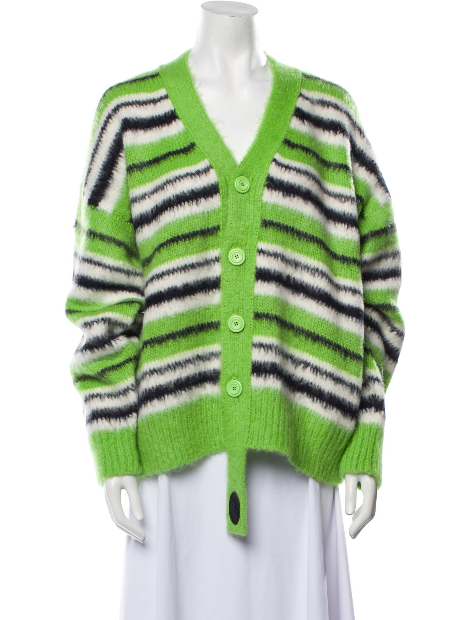 We11Done Striped V-Neck Sweater
