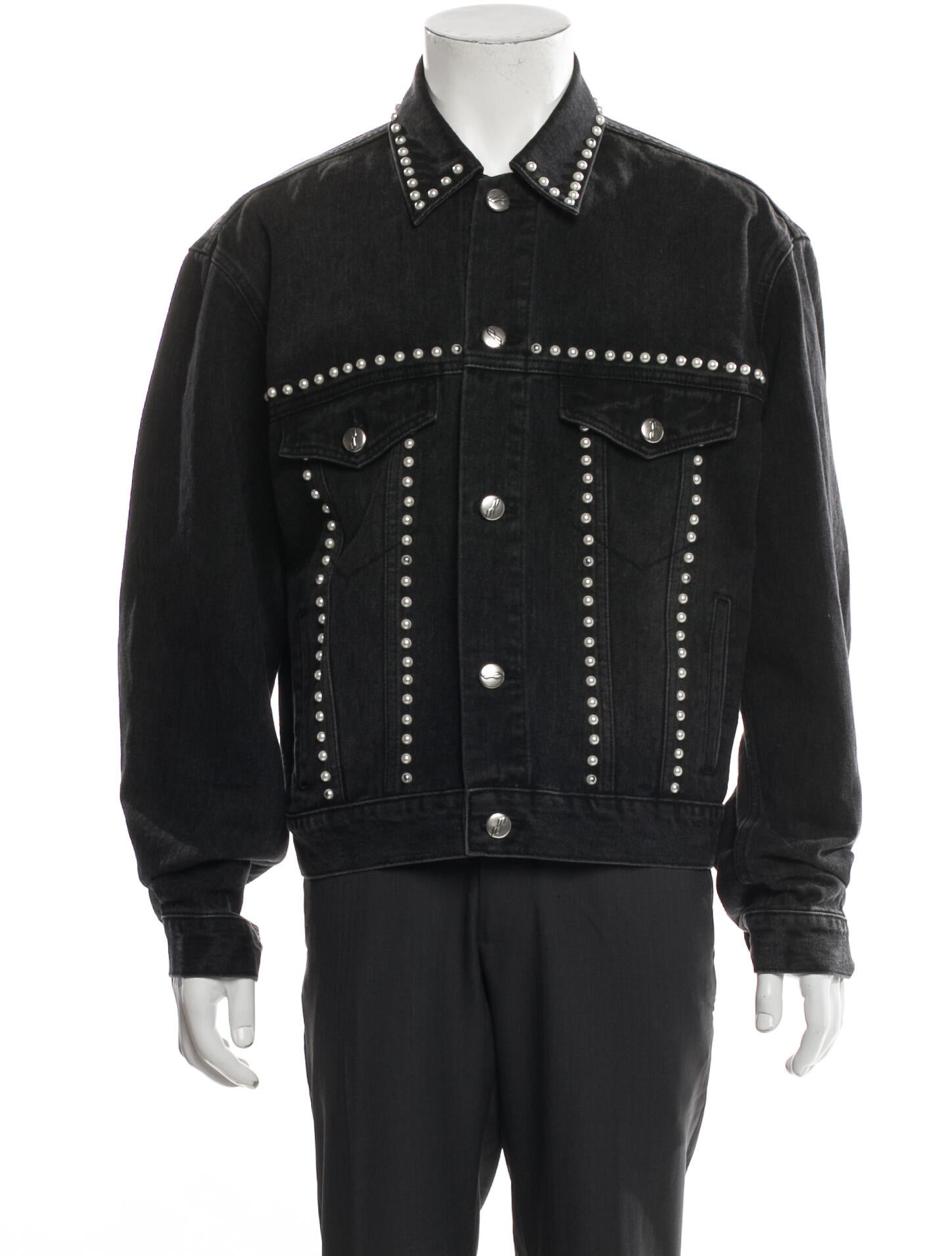 We11Done Graphic Print Denim Jacket