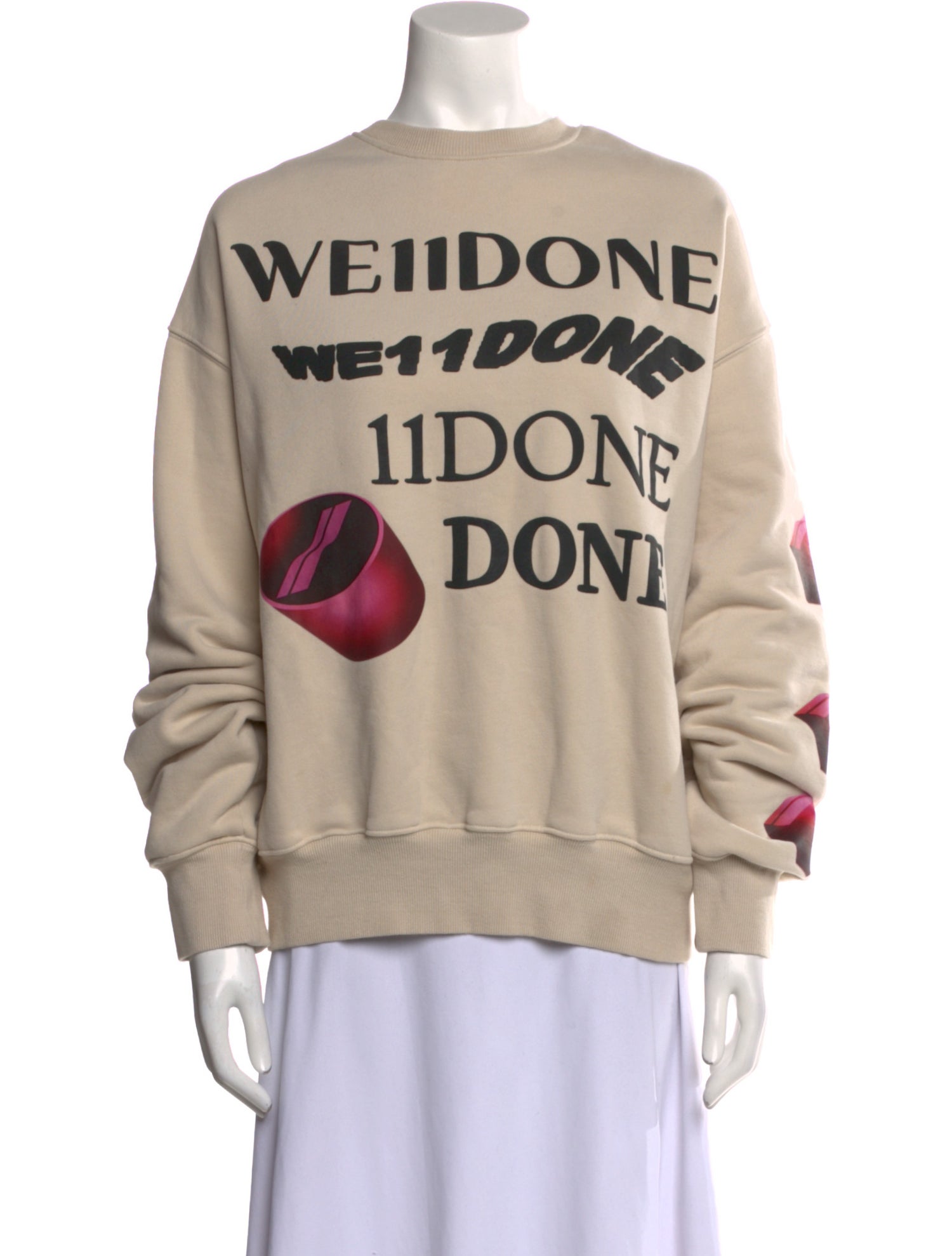 We11Done Graphic Print Crew Neck Sweatshirt