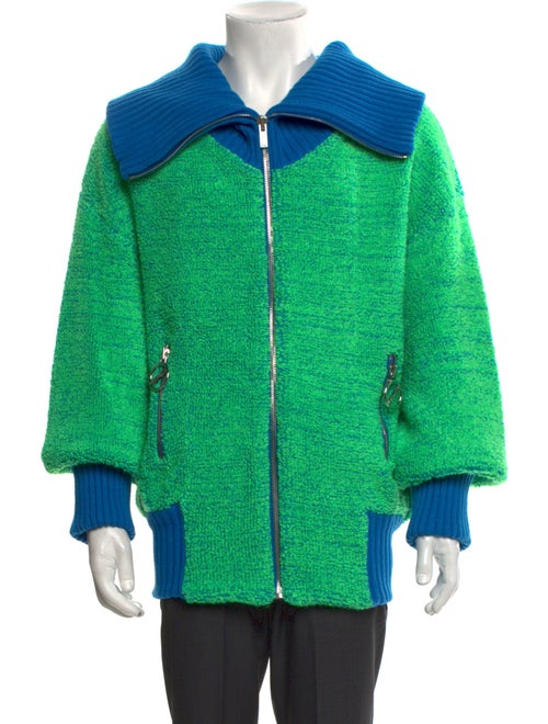 We11Done Colorblock Pattern Crew Neck Cardigan