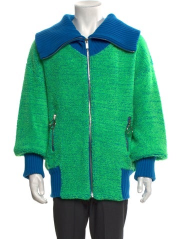 We11Done Sweaters Colorblock Pattern Crew Neck Cardigan S