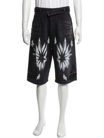We11Done Tie-Dye Print Flat Front Shorts