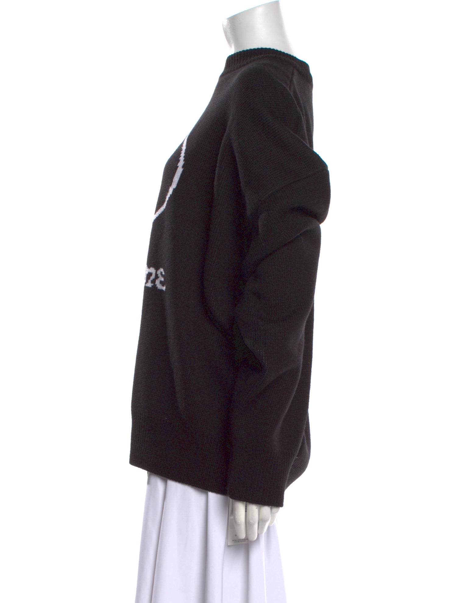 We11Done Graphic Print Bateau Neckline Sweater