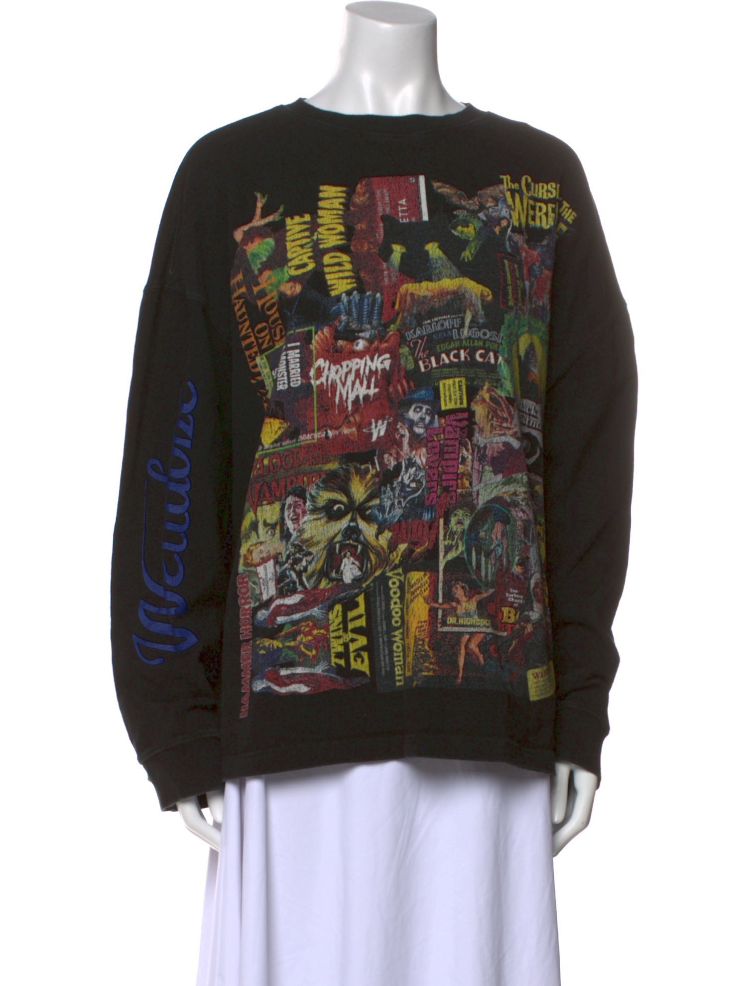 We11Done Graphic Print Bateau Neckline Sweatshirt