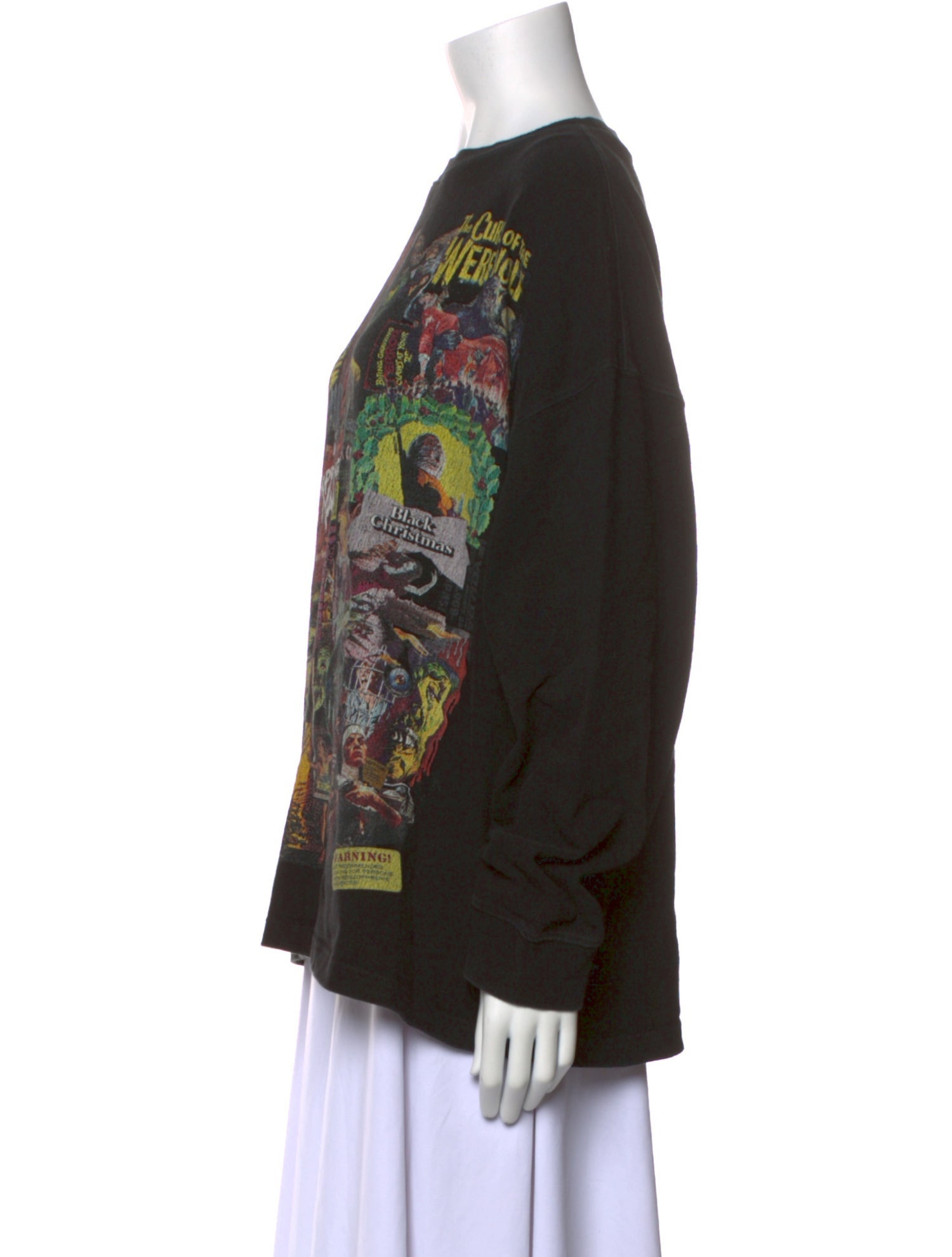 We11Done Graphic Print Bateau Neckline Sweatshirt