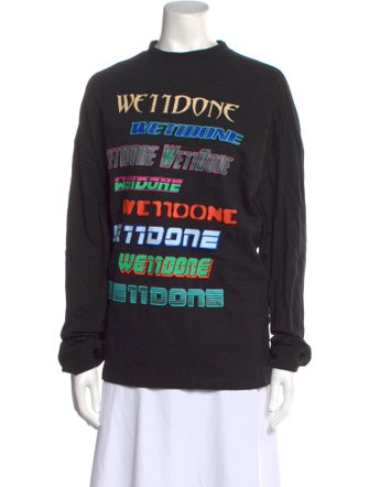 We11Done Graphic Print Mock Neck Sweatshirt