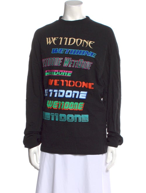 We11Done Graphic Print Mock Neck Sweatshirt