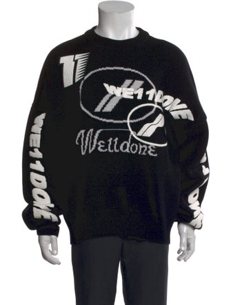 We11Done Graphic Print Crew Neck Pullover