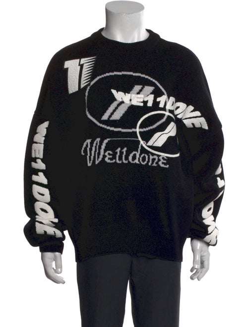 We11Done Graphic Print Crew Neck Pullover