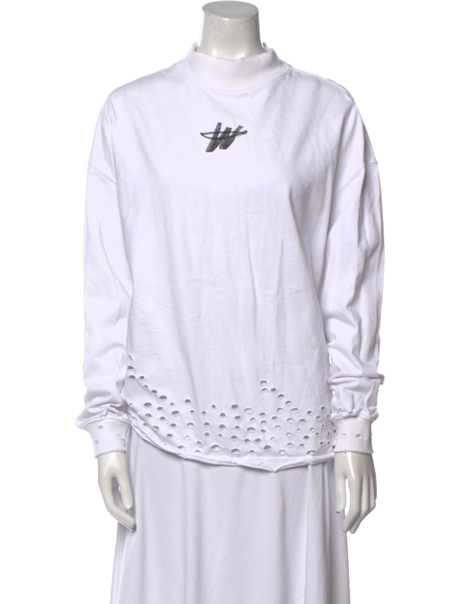 We11Done Graphic Print Mock Neck Sweatshirt