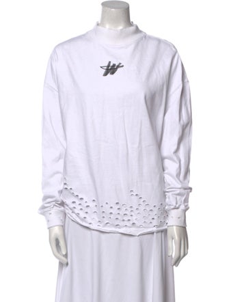 We11Done Graphic Print Mock Neck Sweatshirt