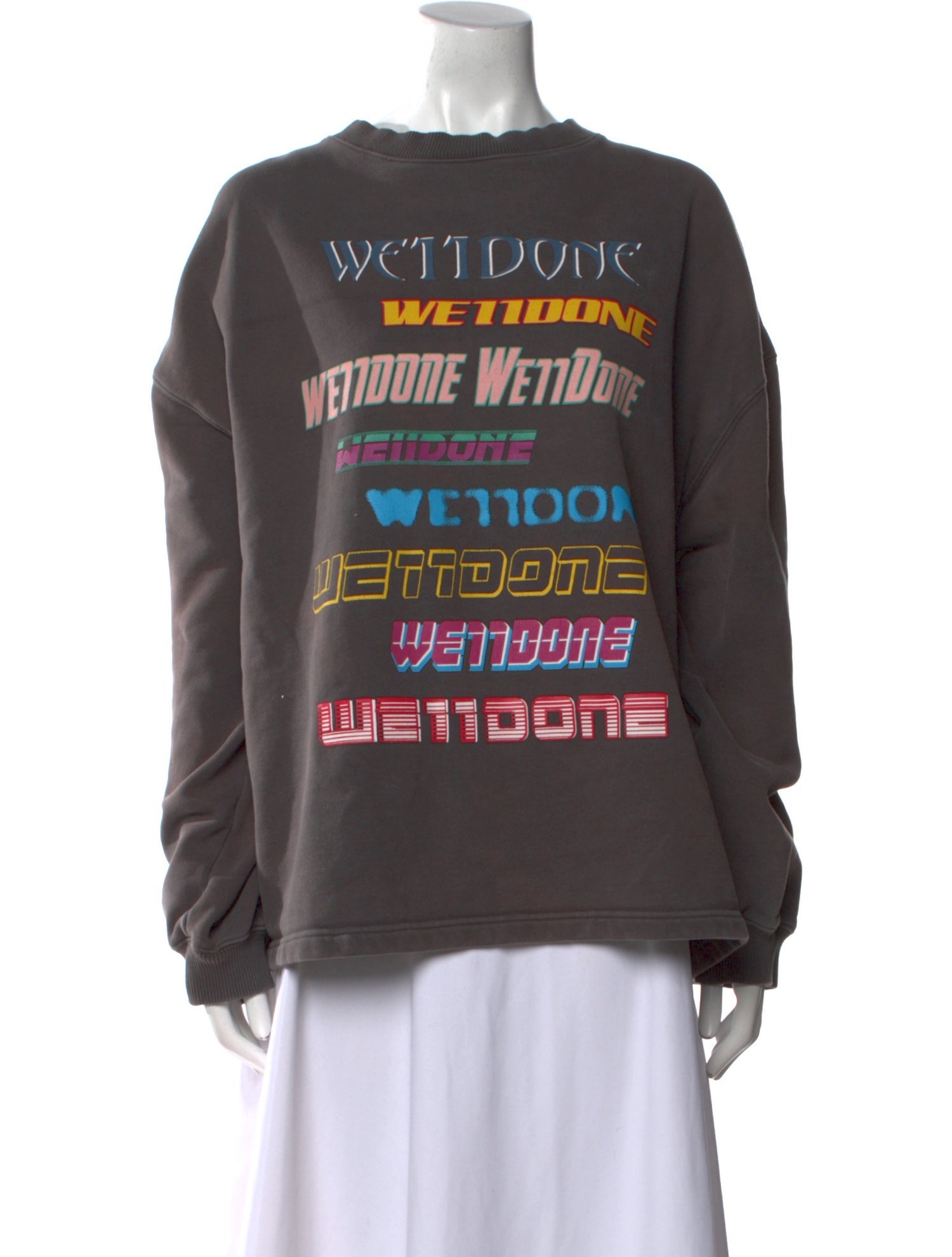 We11Done Graphic Print Crew Neck Sweatshirt