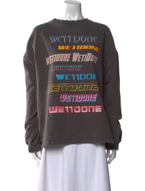 We11Done Graphic Print Crew Neck Sweatshirt