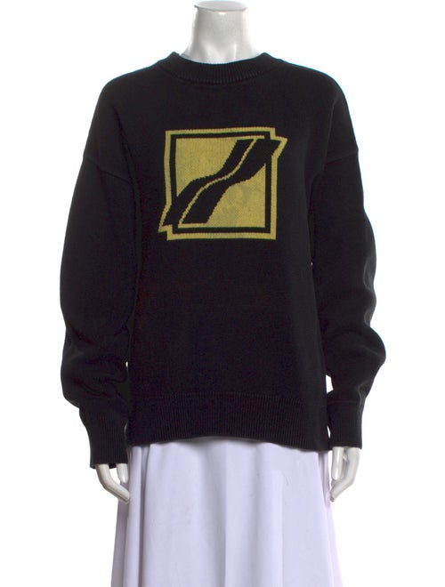 We11Done Graphic Print Mock Neck Sweater