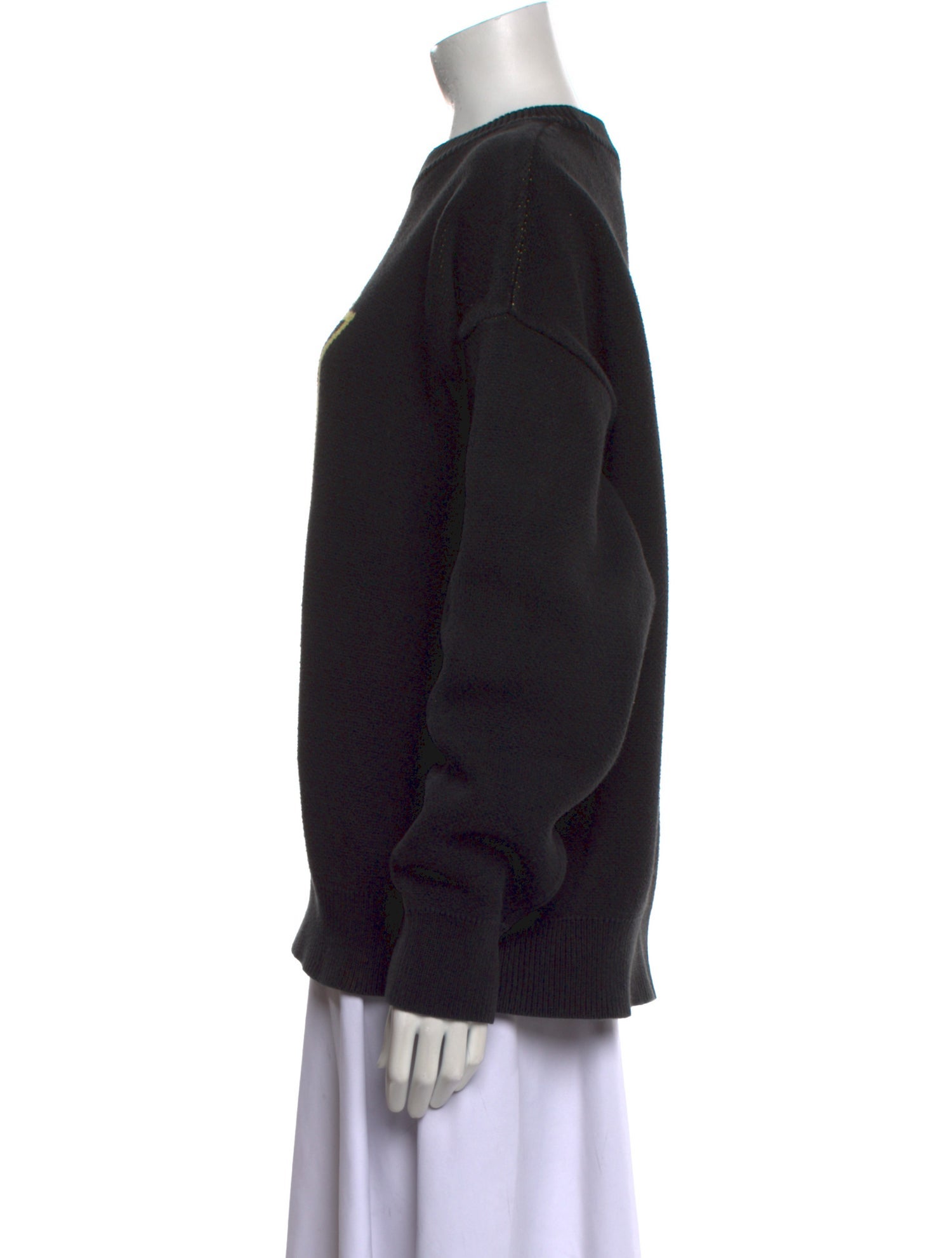 We11Done Graphic Print Mock Neck Sweater