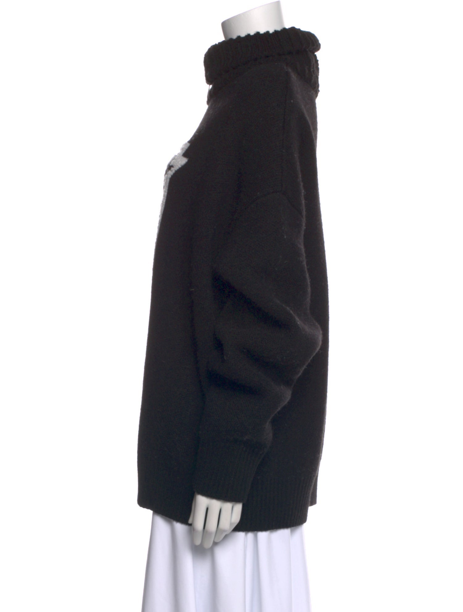 We11Done Graphic Print Mock Neck Sweater