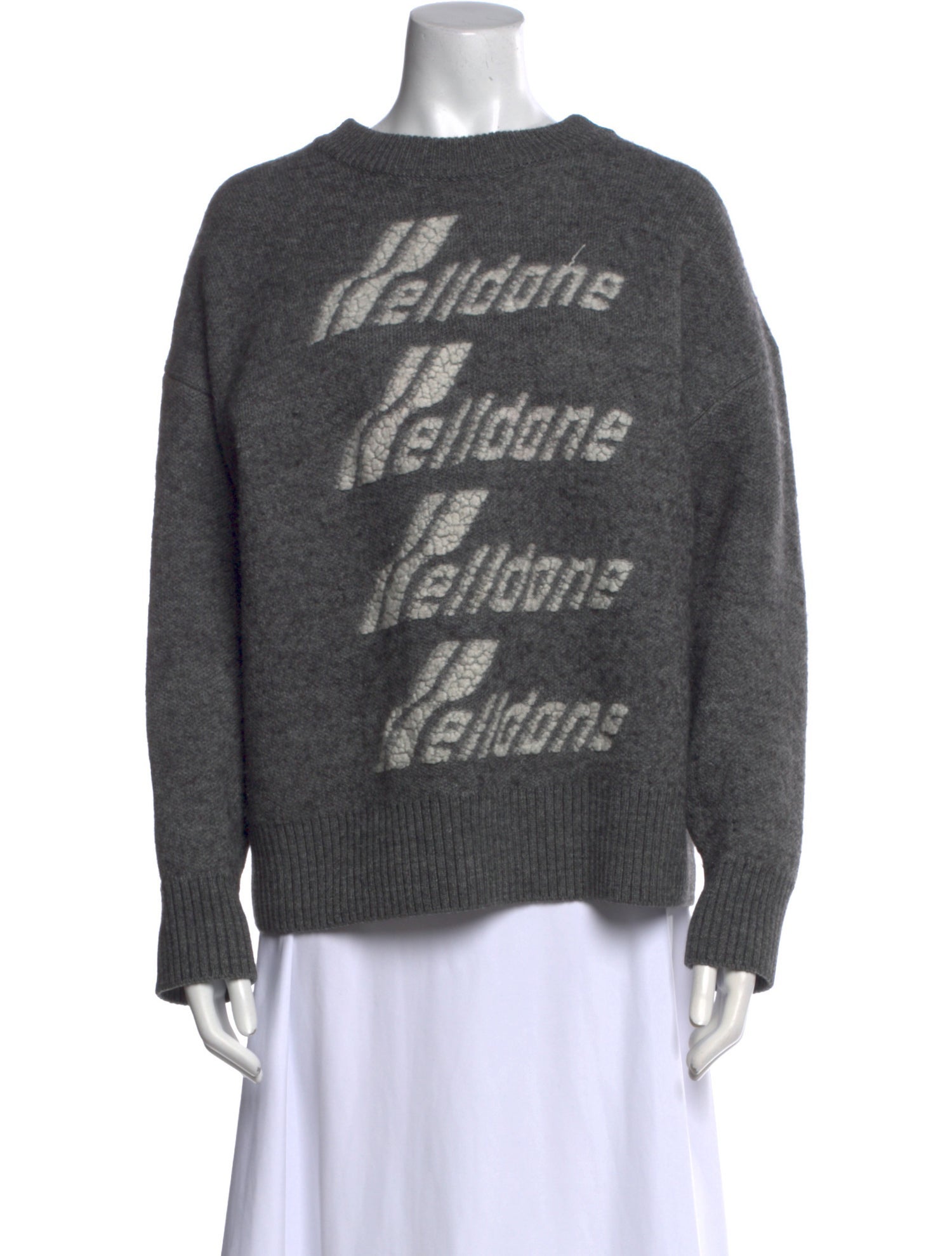 We11Done Printed Crew Neck Sweater