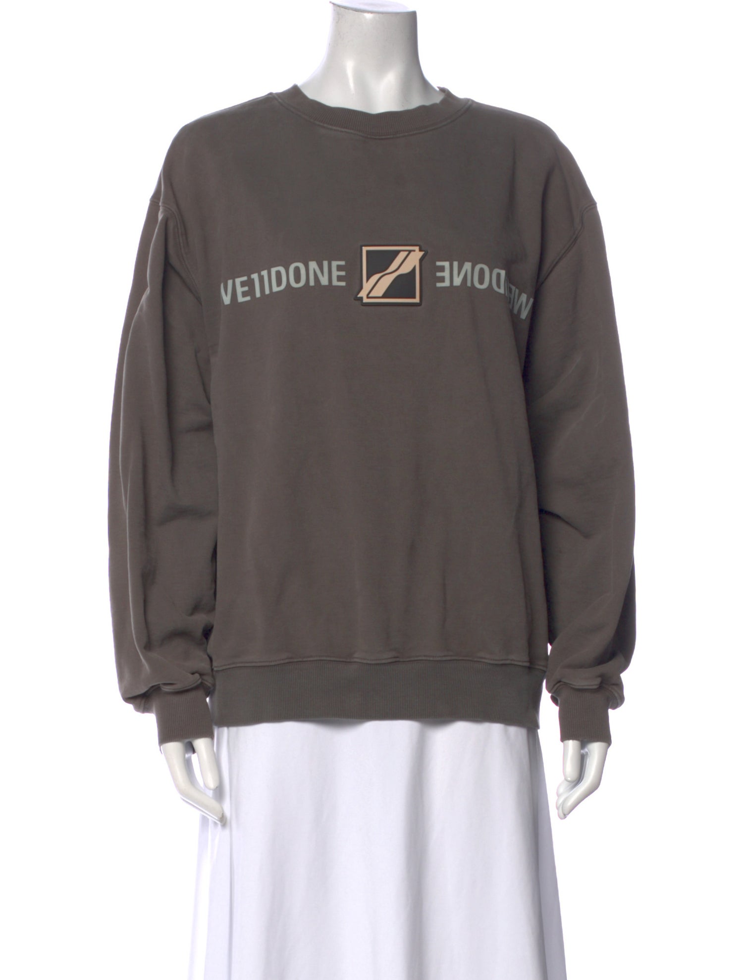 We11Done Graphic Print Crew Neck Sweater