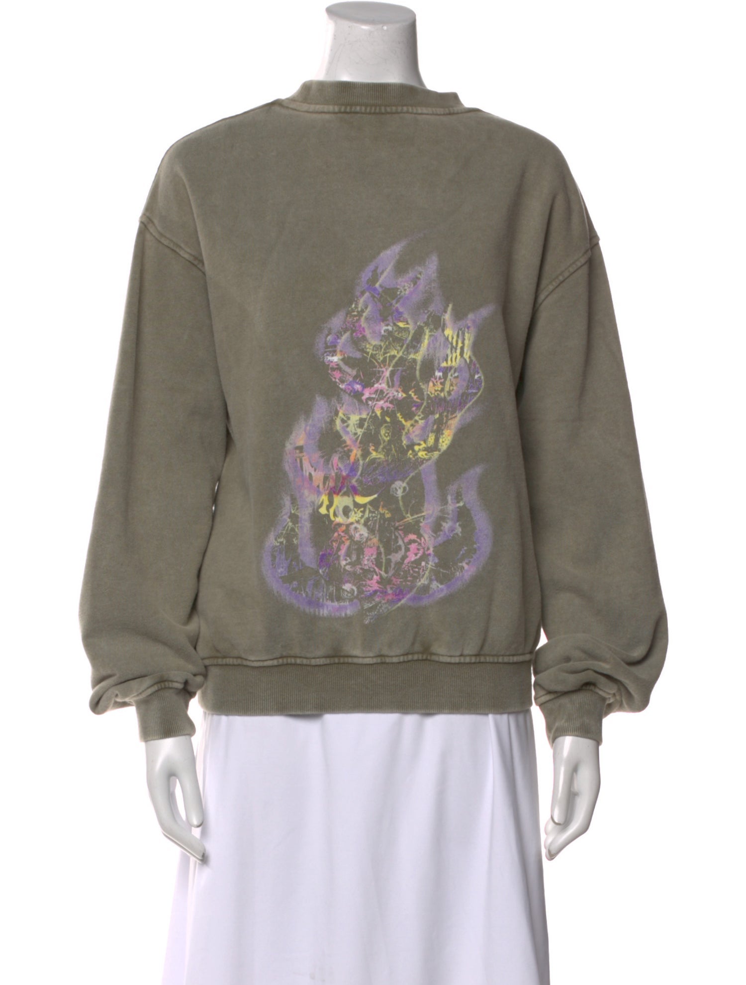 We11Done Graphic Print Mock Neck Sweatshirt