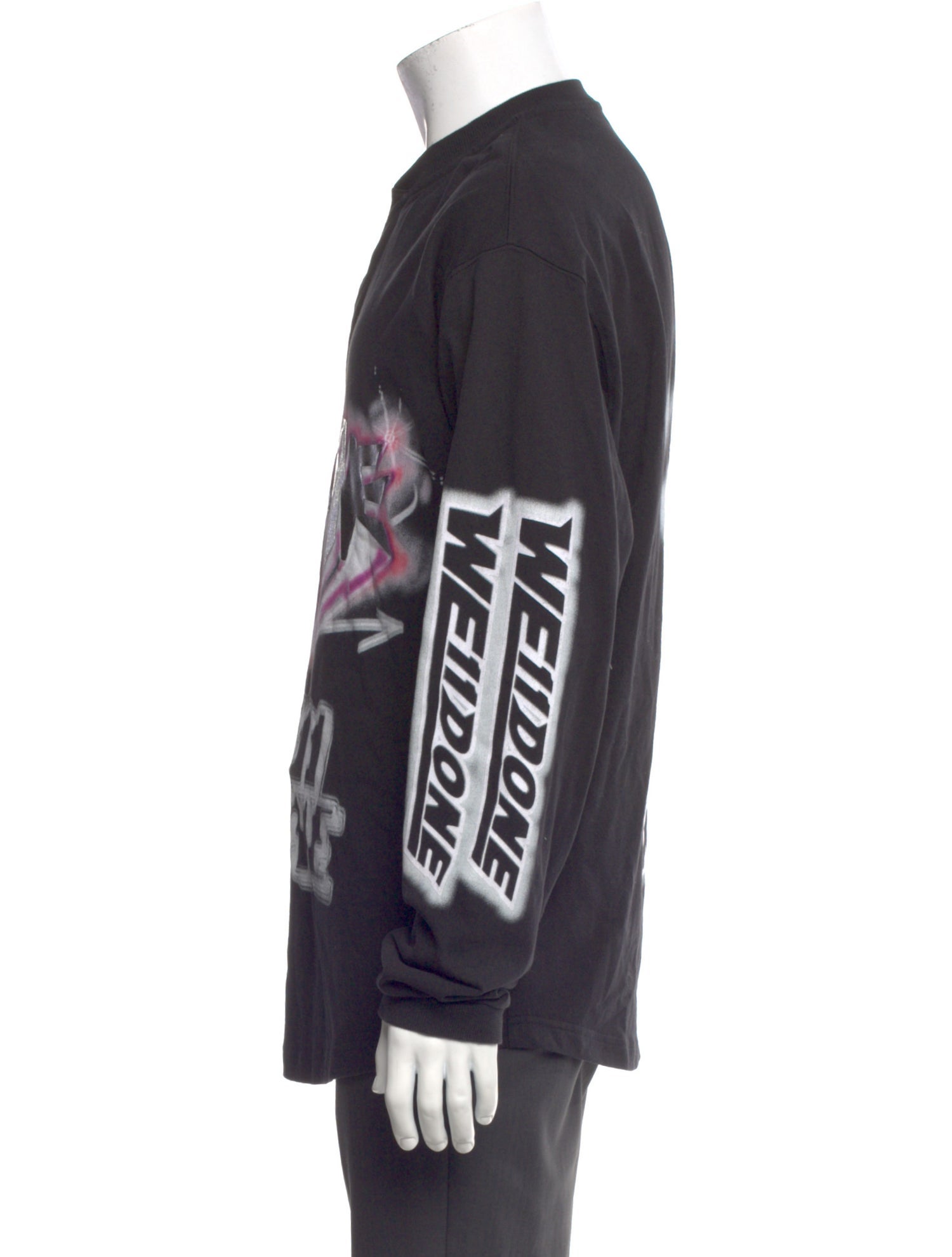 We11Done Graphic Print V-Neck Henley