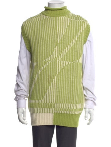 Pre-owned We11 Done Wool Striped Sweater Vest In Green