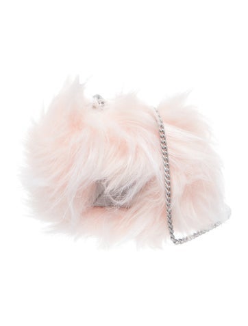Pre-owned We11 Done Faux Fur Shoulder Bag In Pink