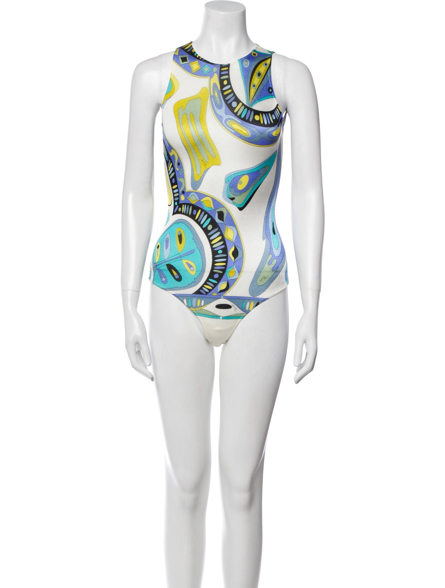 Wolford x Emilio Pucci Printed Crew Neck Bodysuit
