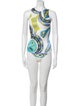 Wolford x Emilio Pucci Printed Crew Neck Bodysuit