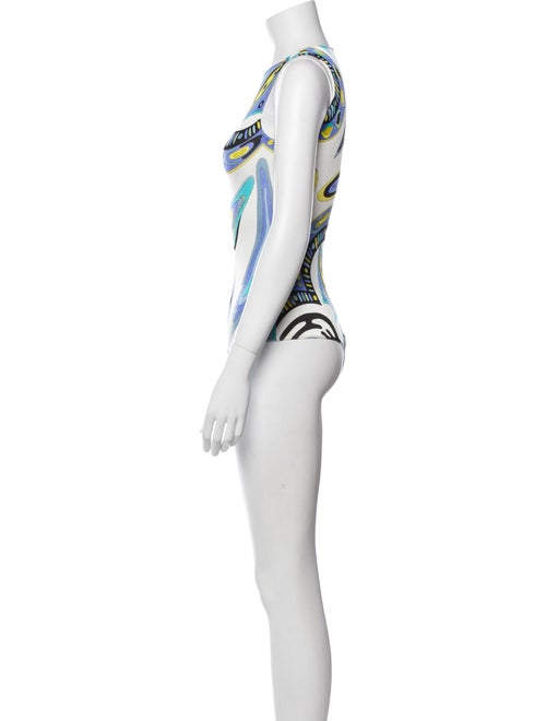 Wolford x Emilio Pucci Printed Crew Neck Bodysuit
