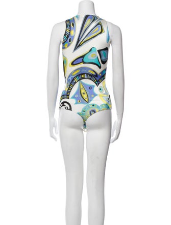 Wolford x Emilio Pucci Printed Crew Neck Bodysuit