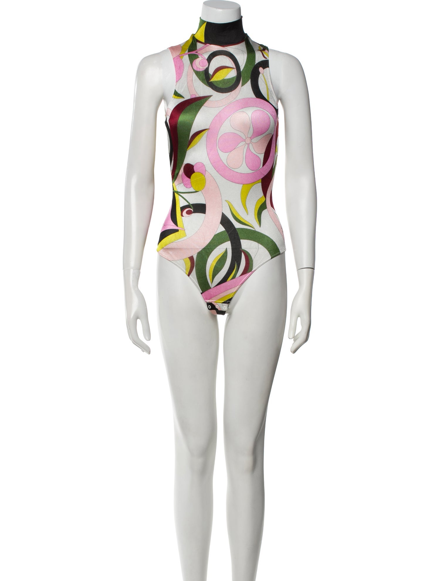 Wolford x Emilio Pucci Floral Print Turtleneck Bodysuit