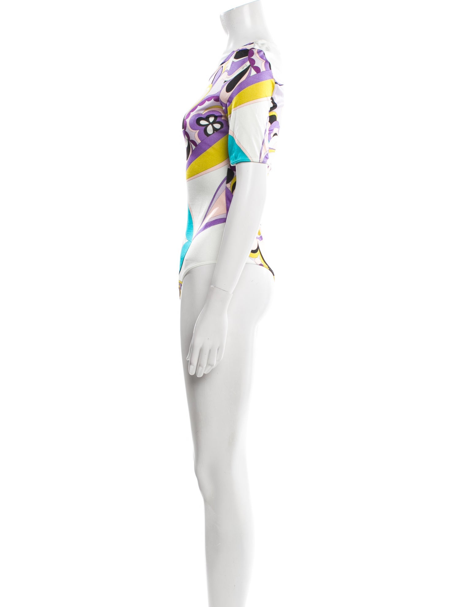 Wolford x Emilio Pucci Graphic Print Cowl Neck Bodysuit