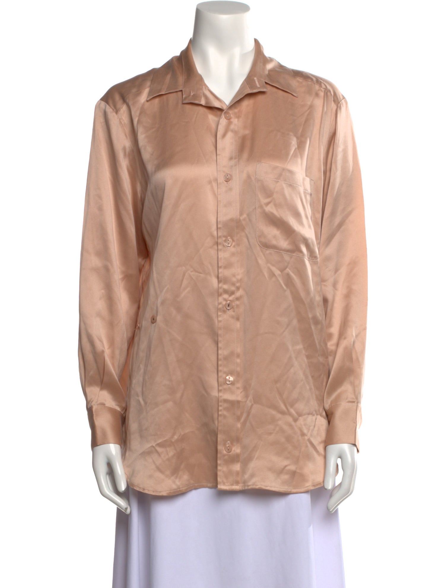 Wear Cissa Silk Long Sleeve Button-Up Top