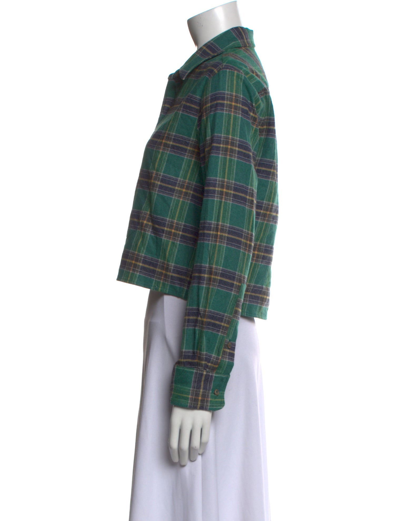 Wear Cissa Plaid Print Long Sleeve Crop Top