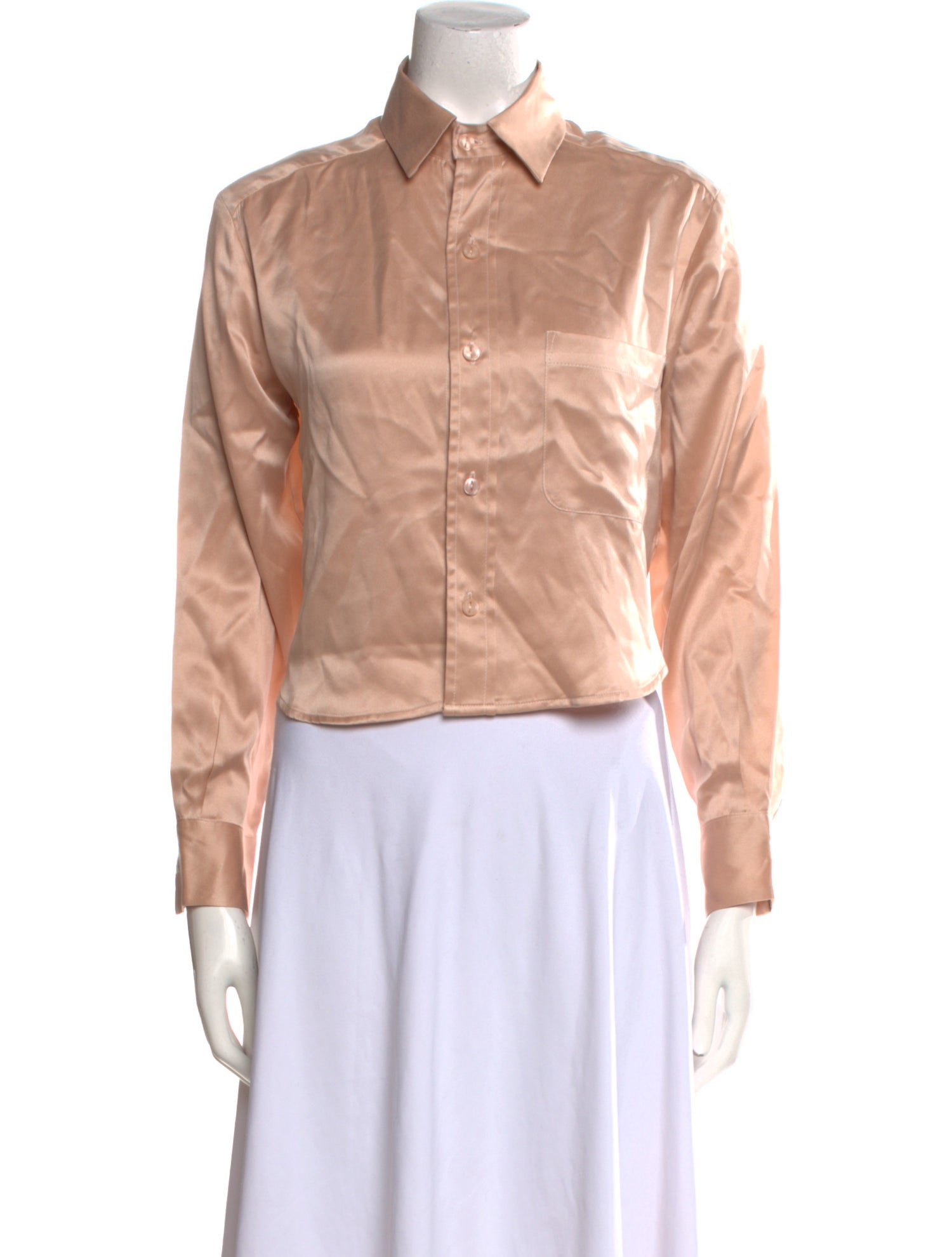 Wear Cissa Silk Long Sleeve Button-Up Top