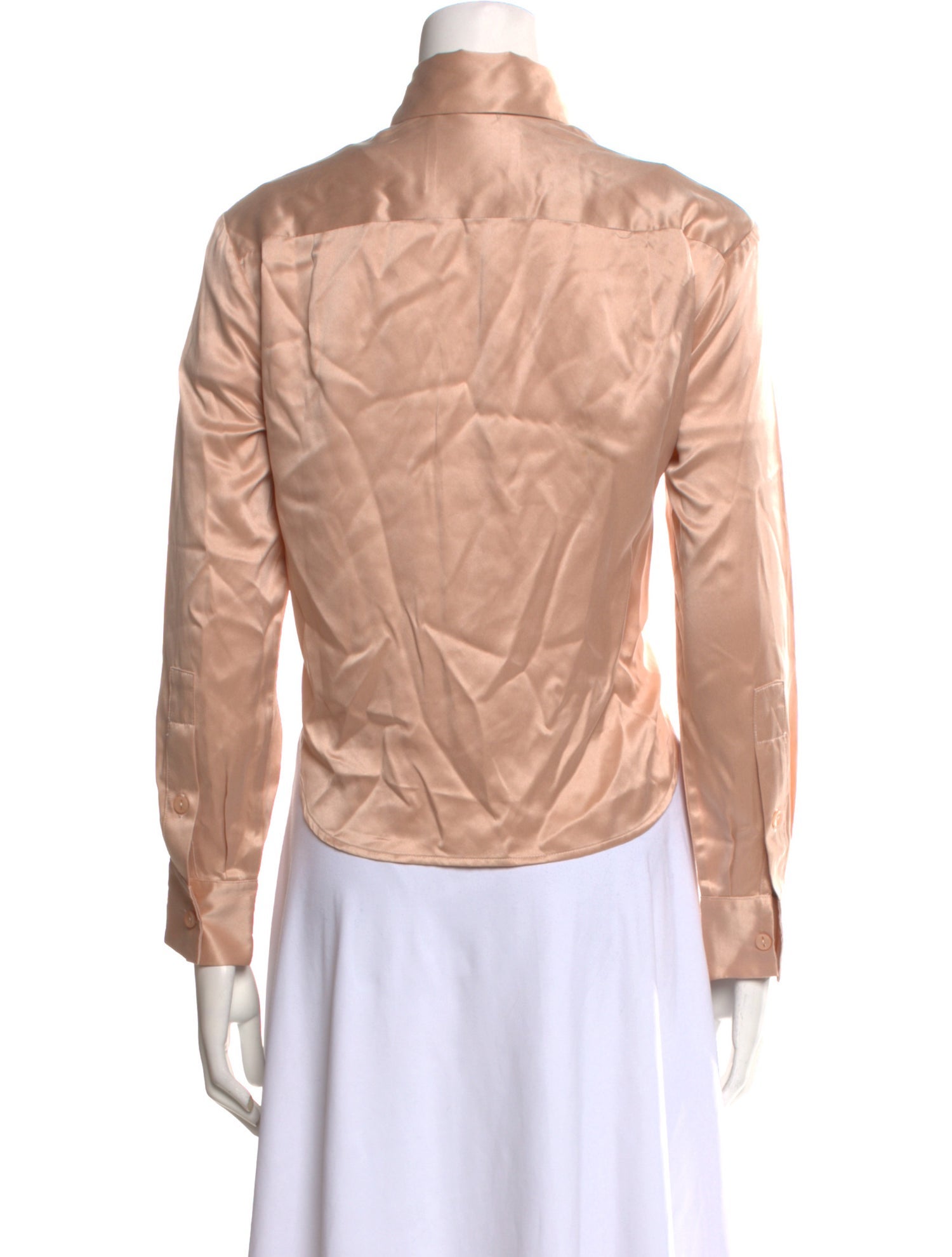 Wear Cissa Silk Long Sleeve Button-Up Top