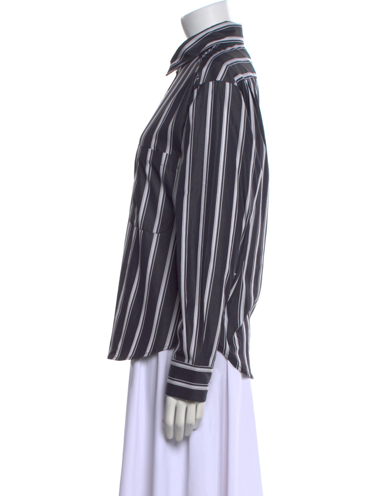 Wear Cissa Striped Long Sleeve Button-Up Top