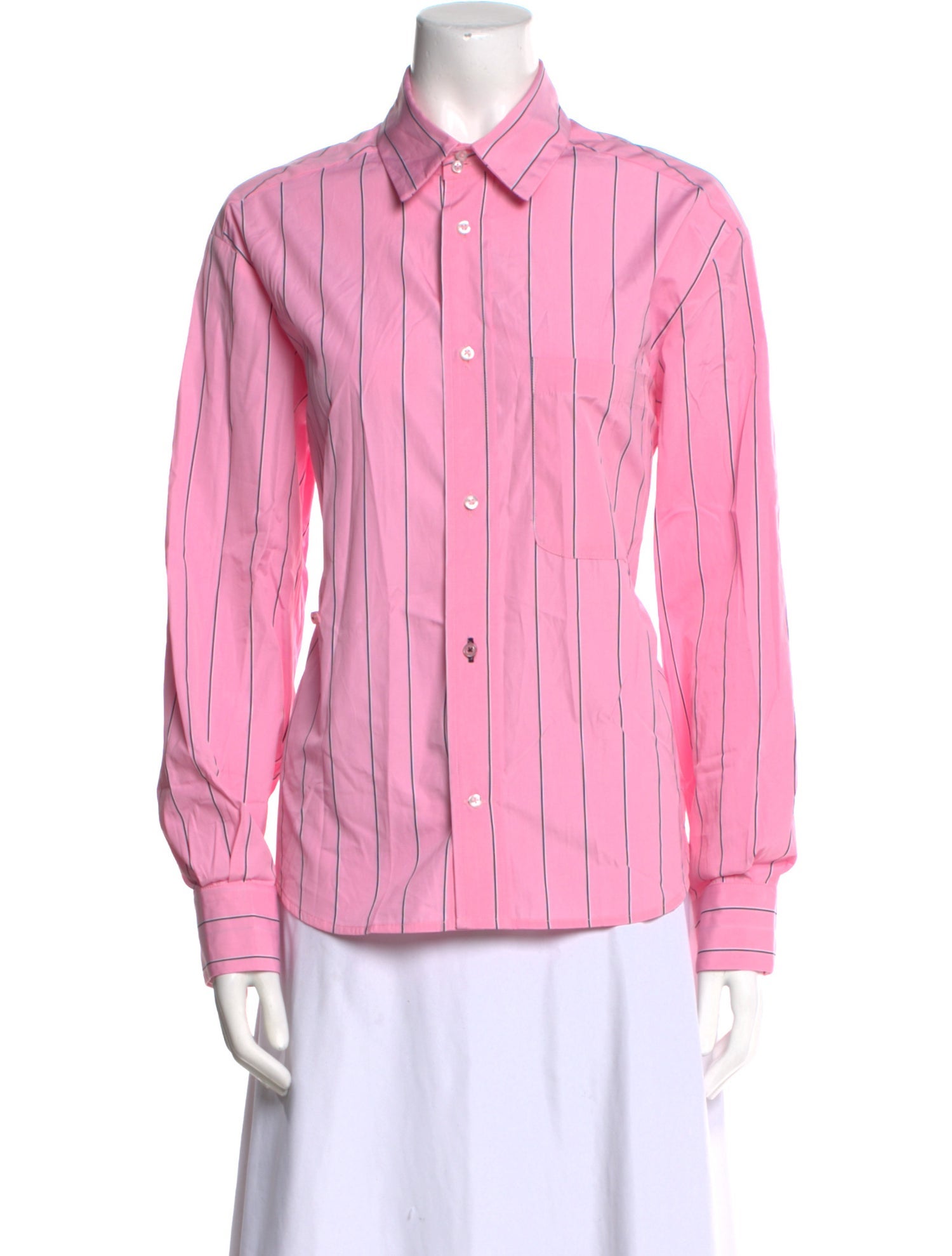 Wear Cissa Striped Long Sleeve Button-Up Top
