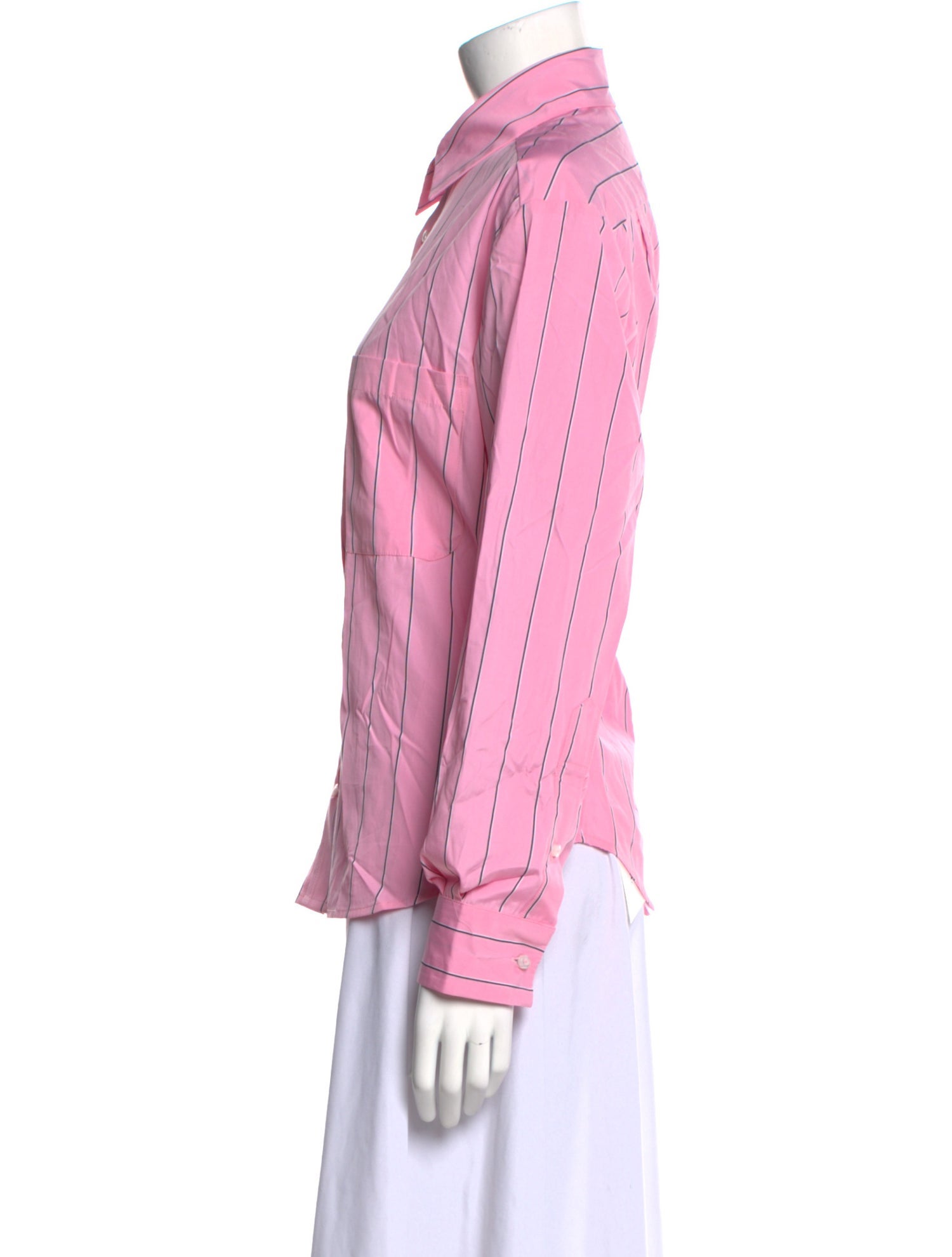Wear Cissa Striped Long Sleeve Button-Up Top