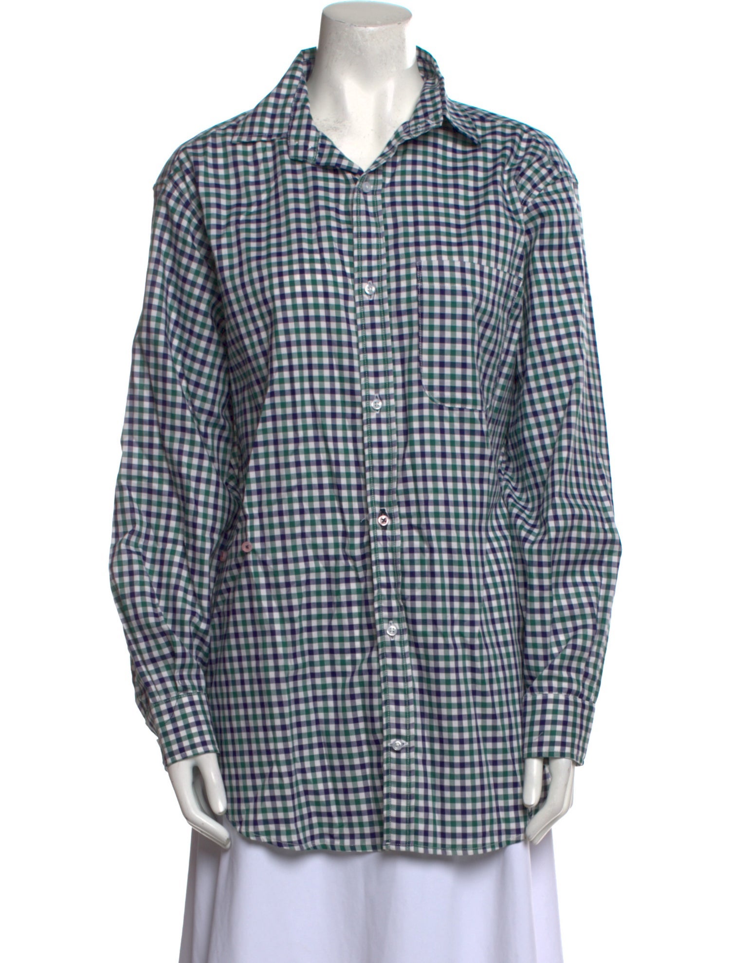 Wear Cissa Plaid Print Long Sleeve Button-Up Top