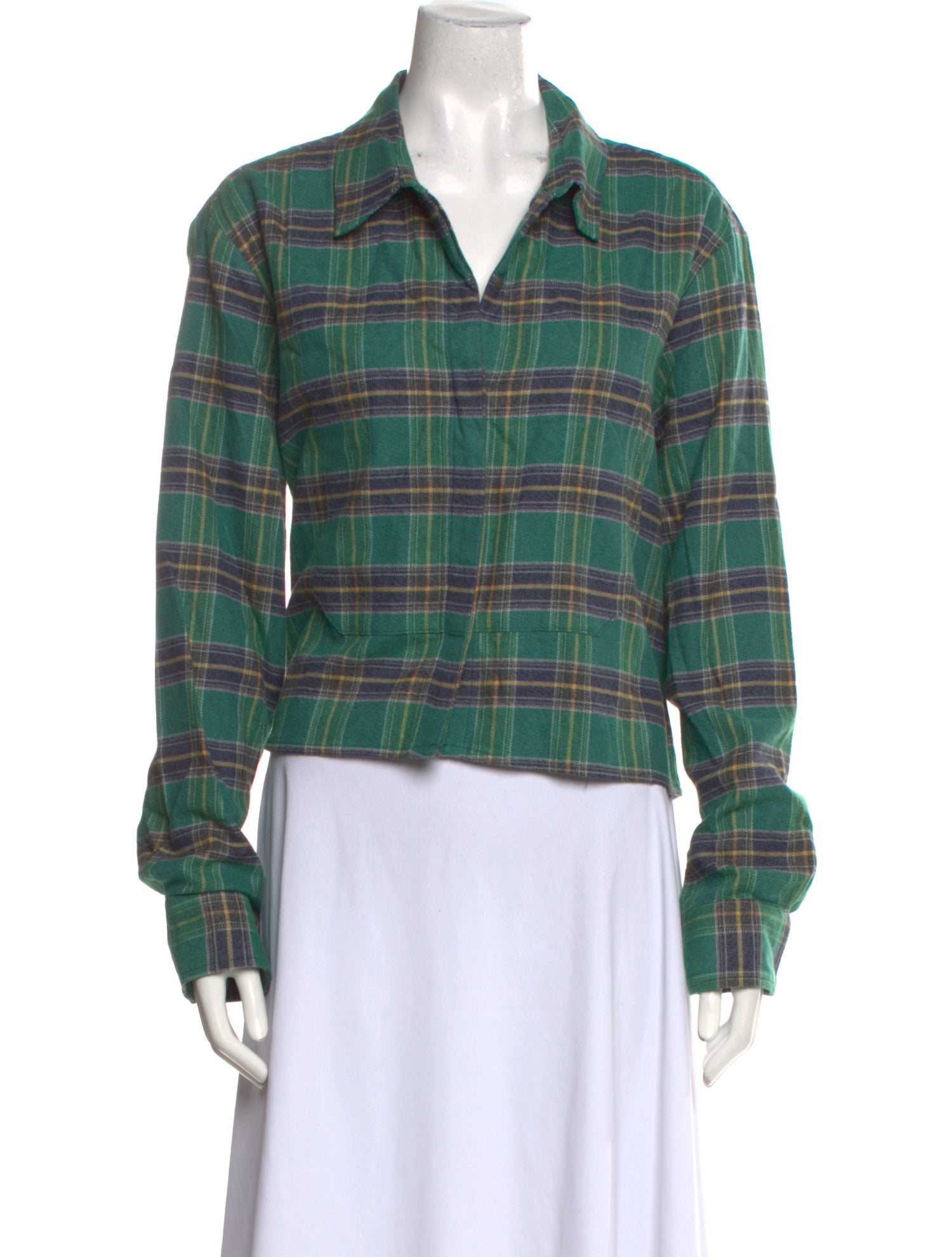 Wear Cissa Plaid Print Long Sleeve Button-Up Top w/ Tags