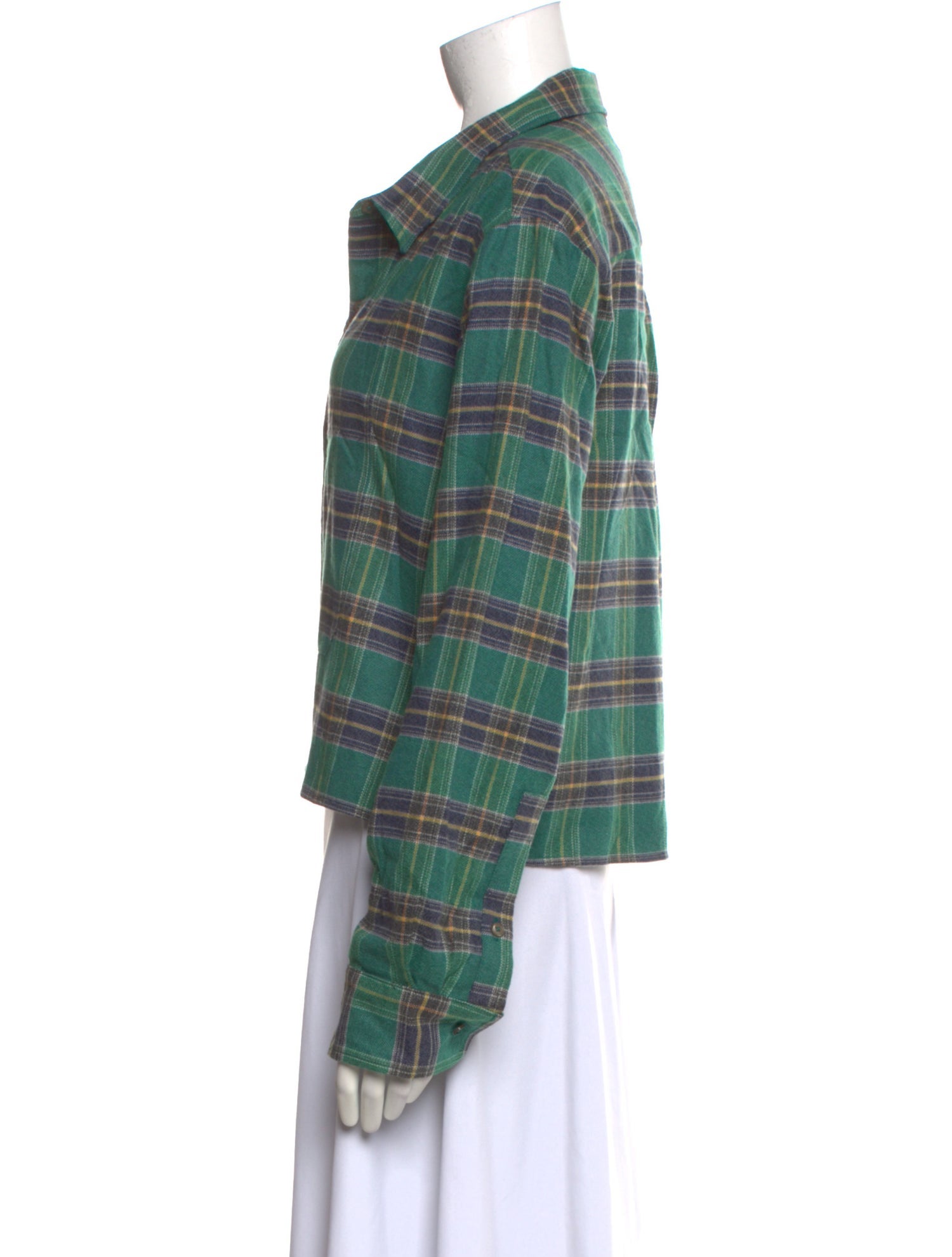 Wear Cissa Plaid Print Long Sleeve Button-Up Top w/ Tags